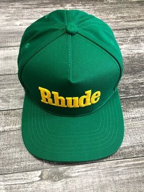 Rhude Green Logo Cap Hat